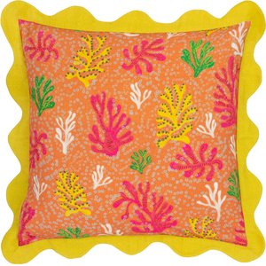 Coral Scalloped Cushion