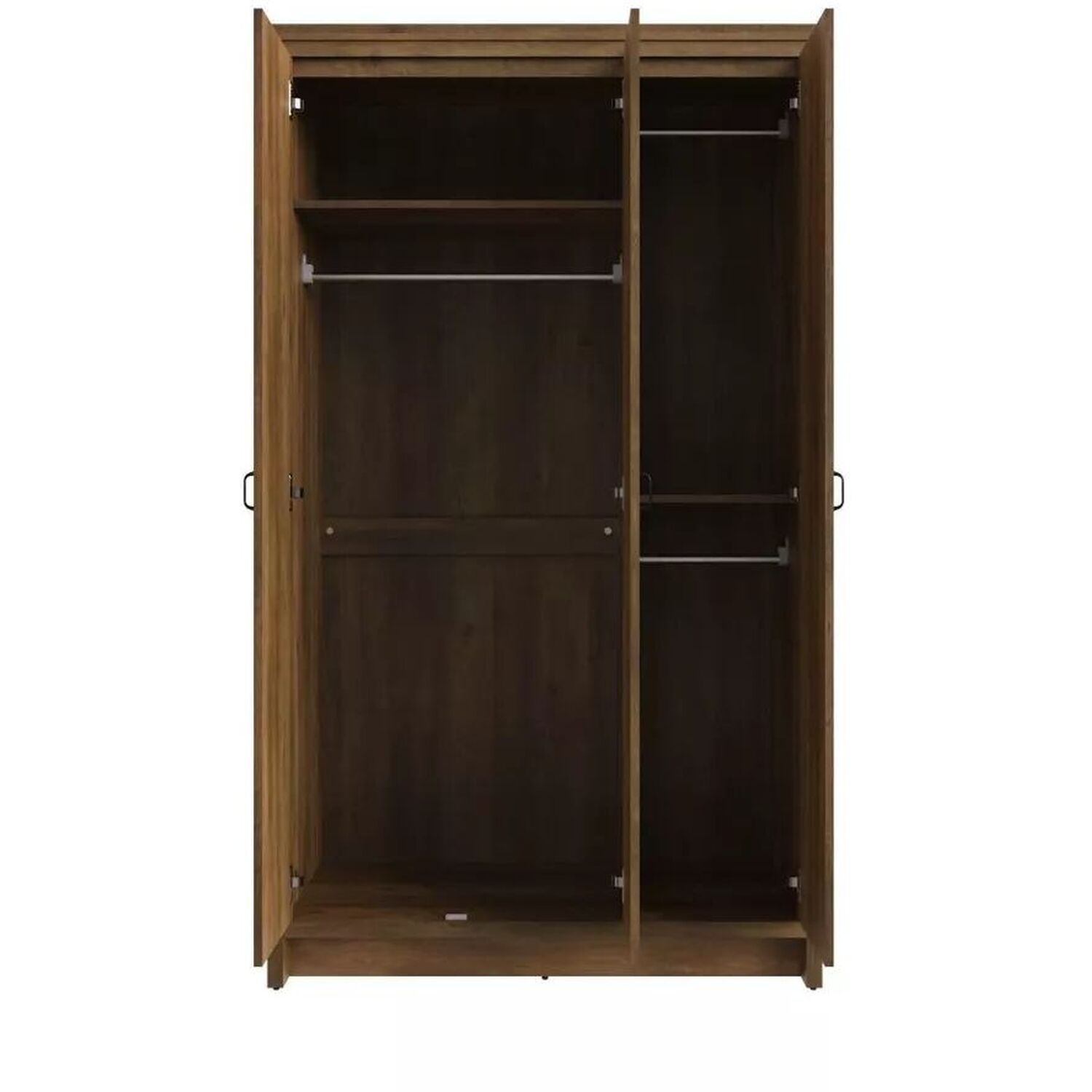 Brown 4 Piece Set 3 Door Wardrobe 4 Drawer Chest And 2 Bedside Tables - Brown