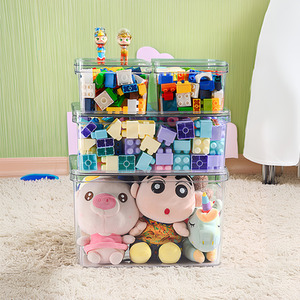 Set of 4 Transparent Stackable Storage Boxes