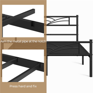 Black / Double Metal Bed Frame with Cloud Design shot 7116696