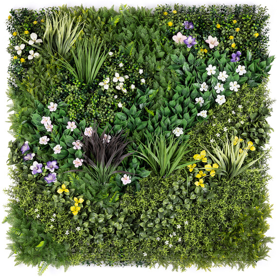 Artificial Spring Bloom Living Wall 4Pc