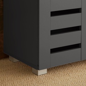 Black Home Source Oslo 2 Door Shoe Storage Cabinet Unit shot 7317578