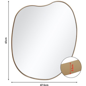 Gold Petal-Shaped Iron Frame Explosion-Proof Wall Mirror shot 7395165