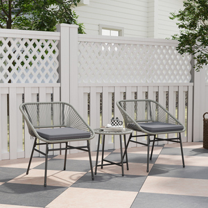 Outsunny Garden Bistro Set Balcony Furniture with Cushion