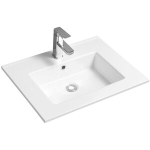 Ceramic Thin-Edge Inset Basin with Rectangular Bowl