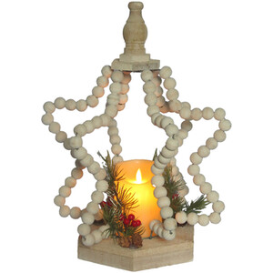Beaded Star Lantern Flicker Candle
