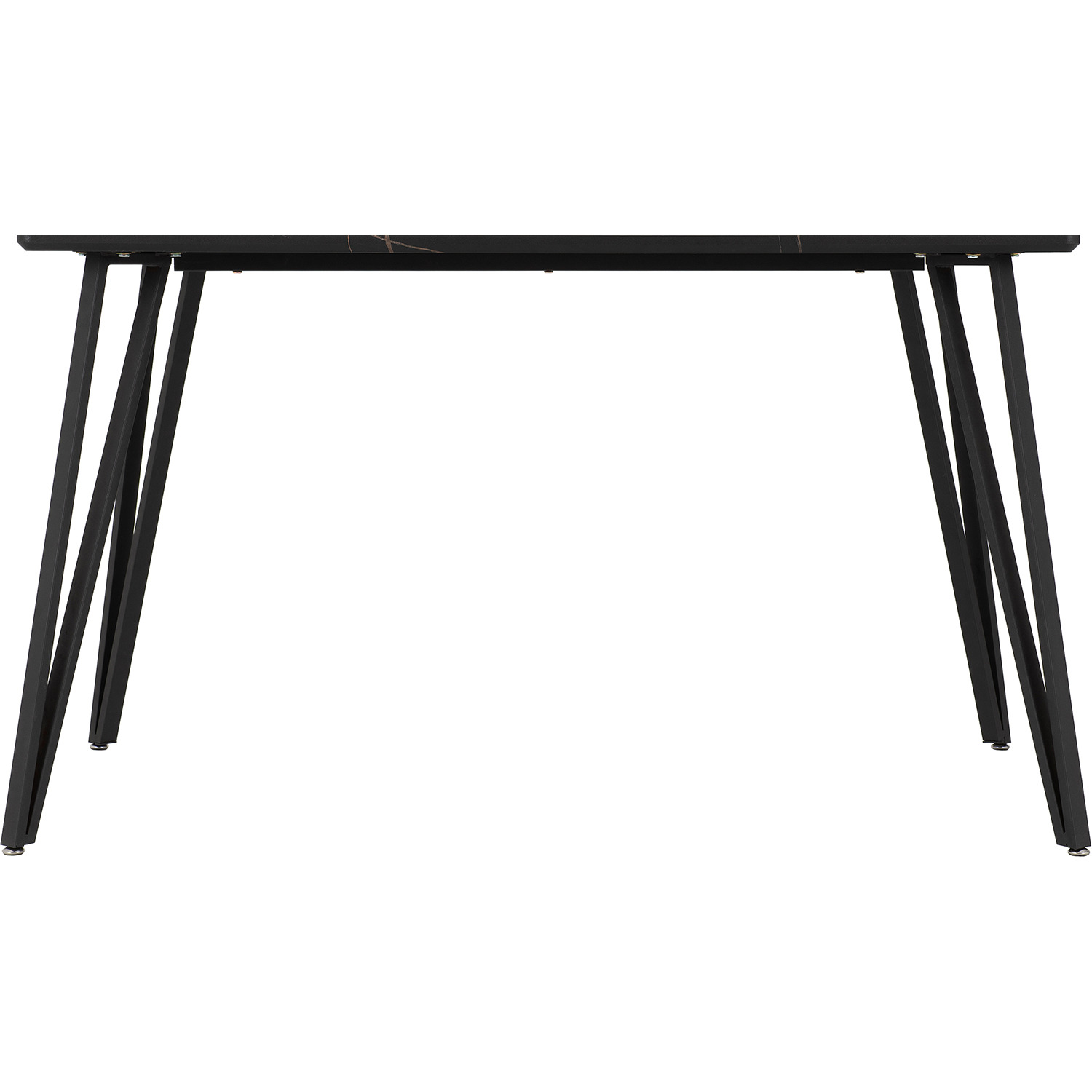 Marlow And Lukas Dining Set Black Marble Effect - Black Marble Effect - Sapphire Blue Velvet