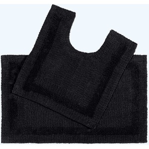 Black Luxury Reversible Cotton Bath Mat Set shot 7826190