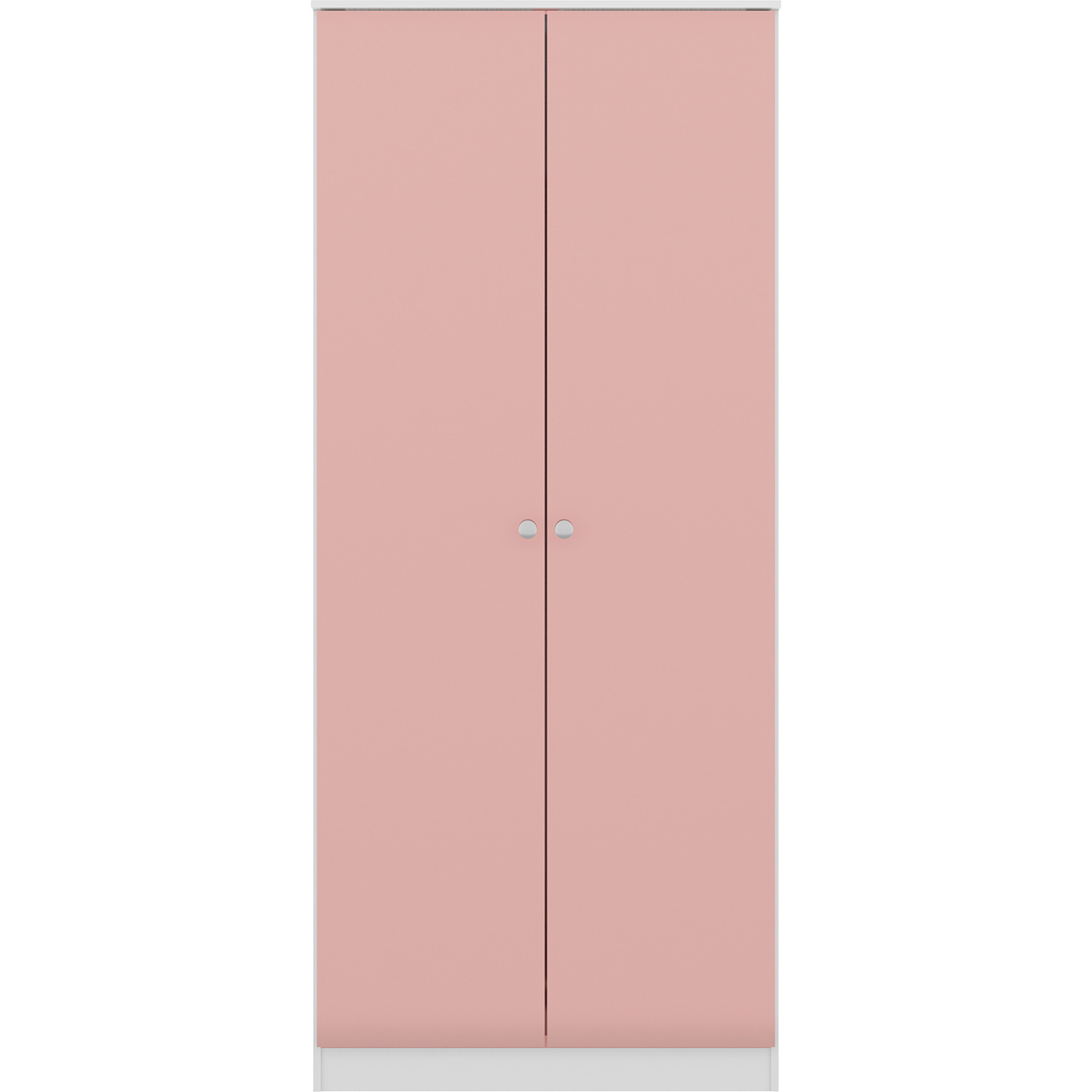 Denver 2 Door Wardrobe White And Pink - White And Pink Gloss