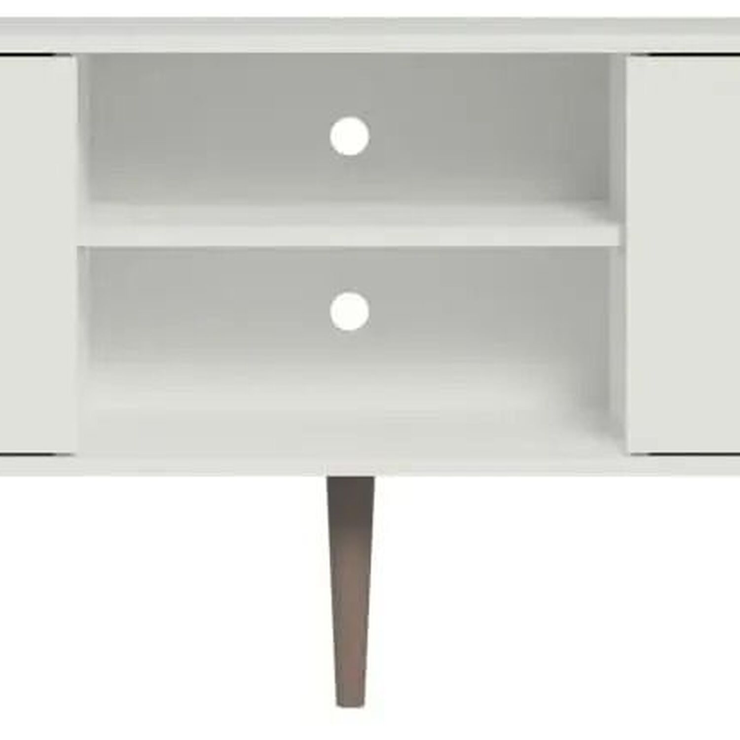 136cm Tv Stand Console With 2 Doors And 2 Shelves For 50 To 55 Inch Tvs - White