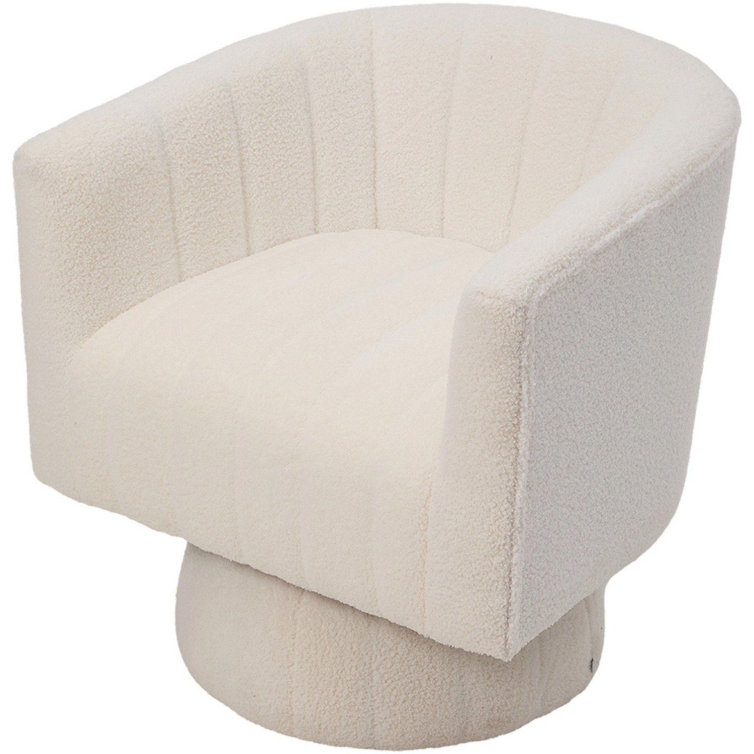 Livingandhome Upholstered Swivel Accent Armchair - White