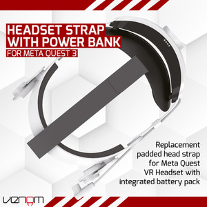 Venom Power Strap for Meta Quest 3 Padded Headstrap with Power Bank