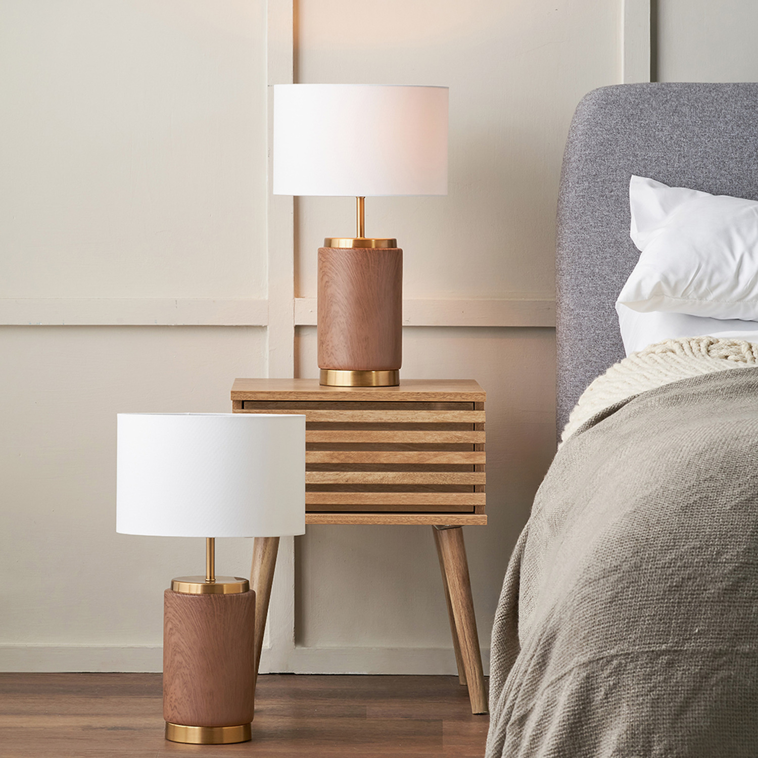 Image of Set of 2 Carrara Wood Effect&hellip;