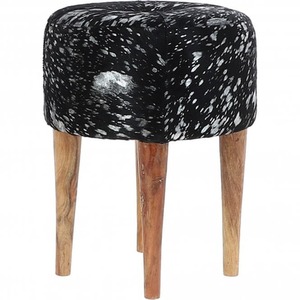 Wooden Legs Hair on Cowhide Stool AGC 18