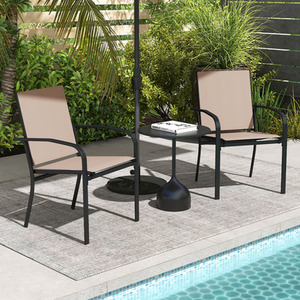 Set of 2 Outdoor Stackable Sling Chairs