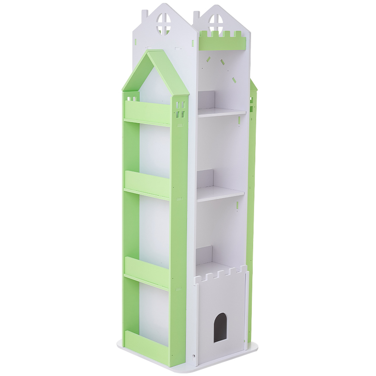 5-tier Castle Kids Rotating Bookshelf - Green