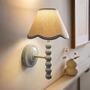 Bobbins Pastel Wall Light with Trim Scallop Shade
