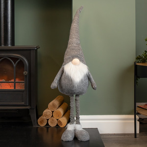 Christmas Plush Grey Standing Gonk Long Legs LED Illuminated Beard