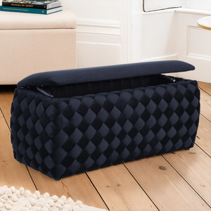Plumeo Large Velvet Storage Ottoman
