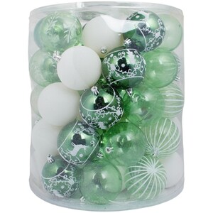 Set of 70 Mistletoe Cottage Bauble Drum