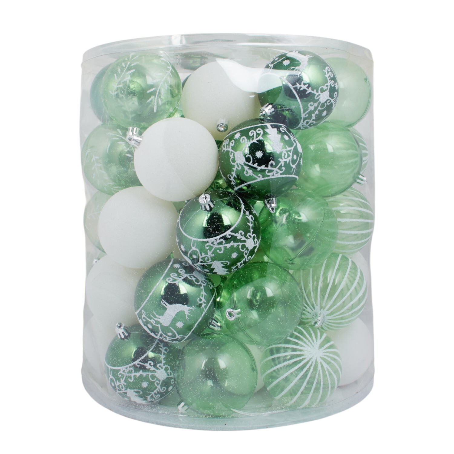 Set of 70 Mistletoe Cottage Bauble Drum