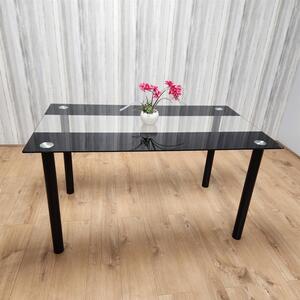 Dining Table Clear Glass Kitchen Place for 6 Seats
