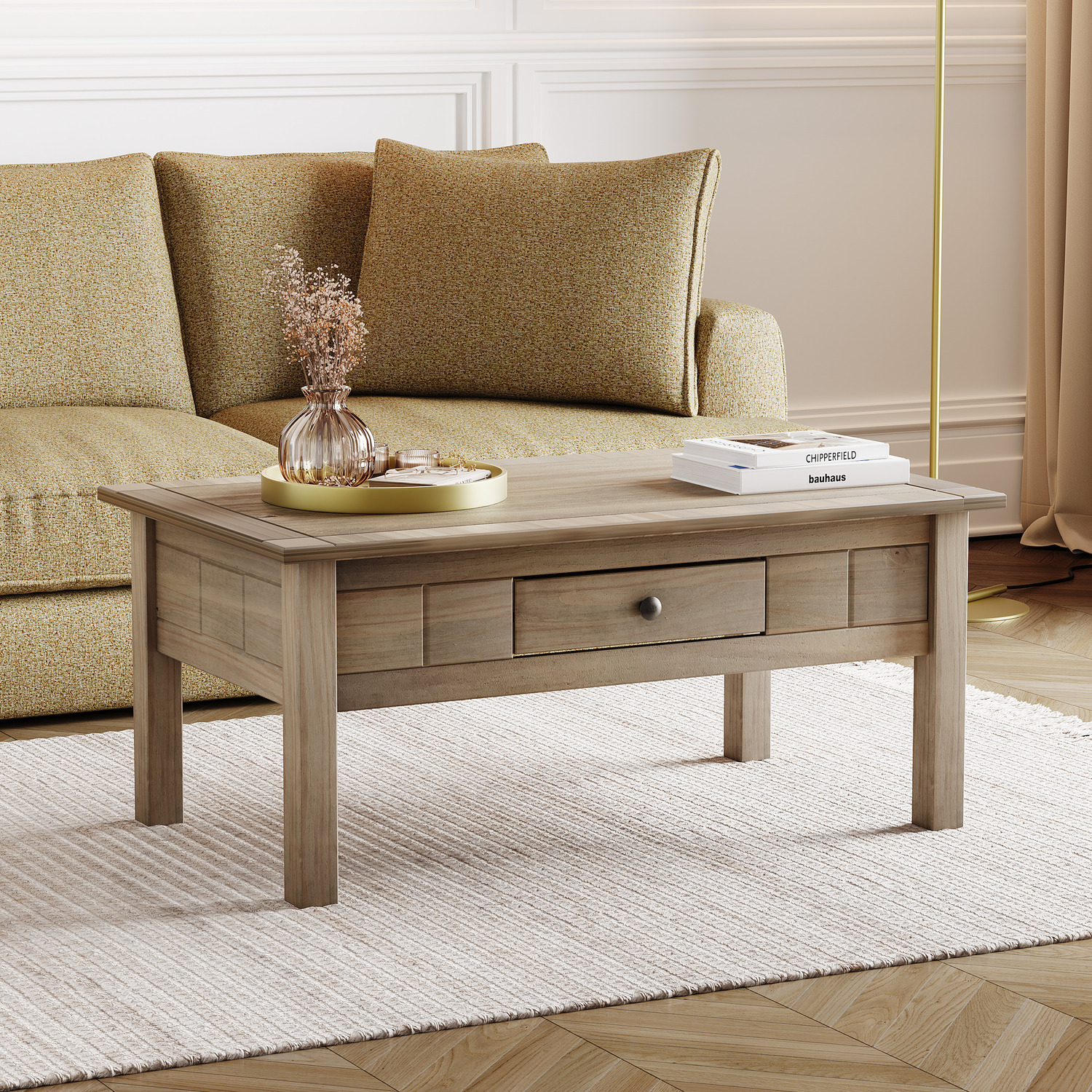 Panama 1 Drawer Coffee Table - Natural