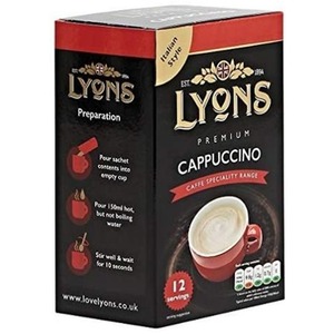 Lyons Premium Instant Cappuccino Coffee x 12 Sachets