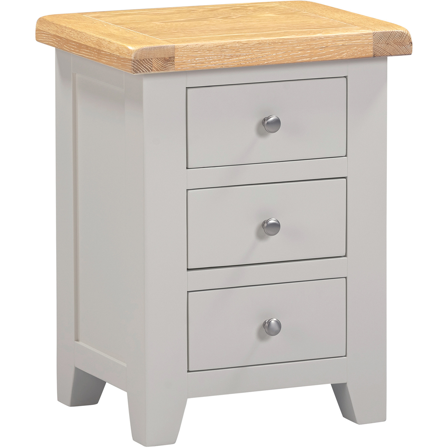 Windsor 3 Drawer Bedside Fully Assembled - Pebble Grey