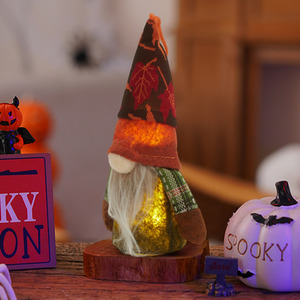Autumn Harvest Gnome Doll with Maple Leaf Design