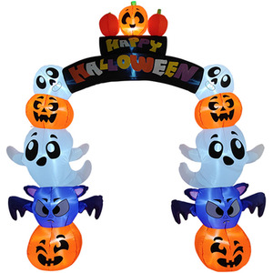 Lifeideas 8ft Halloween Inflatable Pumpkin Archway Decorations with LED Lights