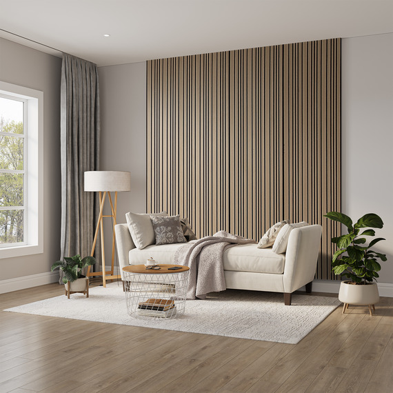 Acoustic 3D Wall Panelling 240cm X 60cm Oak