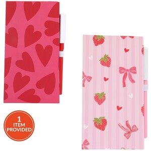 Strawberry or Heart Sticky Notes Set