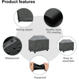 Grey / Large Heavy Duty Waterproof UV Outdoor BBQ Grill Protective Cover  shot 11317230