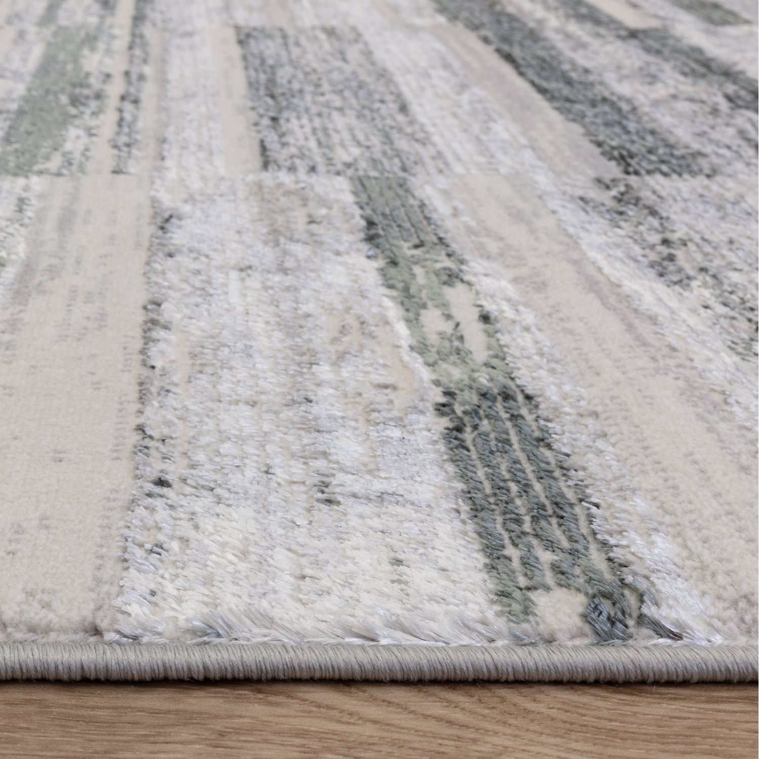 Smart Ritz Rugs Ritz Metallic Stripe Green Living Area Rug
