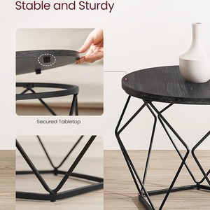 Black / 40.6cm / Particle Board VASAGLE Set of 2 Side Coffee Tables shot 11614124