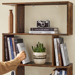 6-Tier Modern Book Shelf Room Divider Freestanding Storage