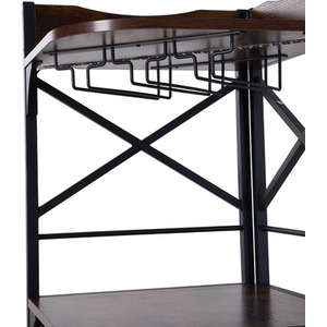 Dark Brown & Black / Dark Brown & Black 5-Tier Corner Bar Cabinet with Built-In Power Outlet shot 11674119
