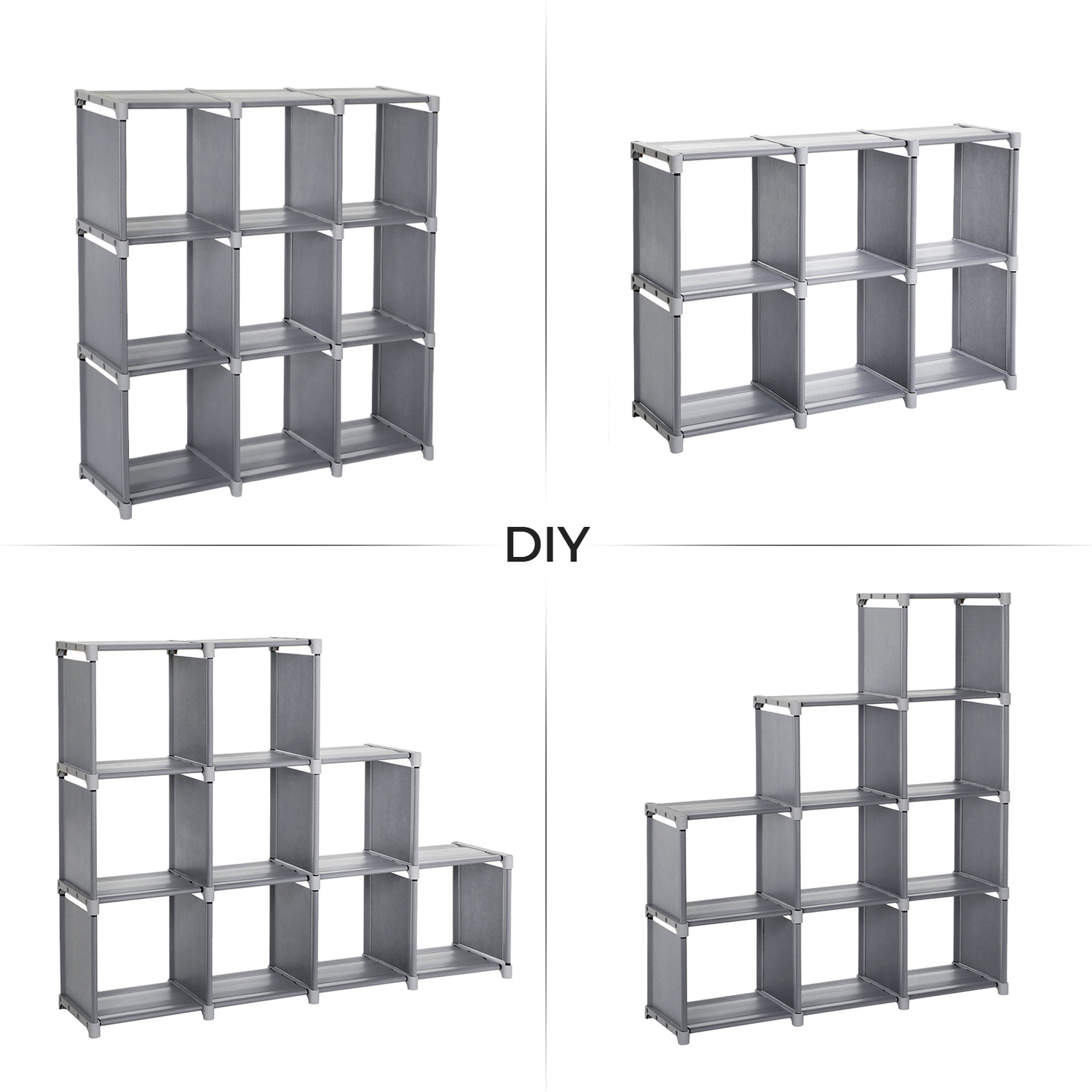 9-Cube Storage Shelf with Rubber Mallet