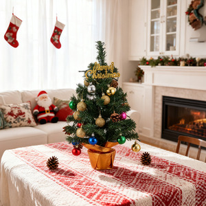 Lush Artificial Christmas Tree with Golden Ornament and Lights