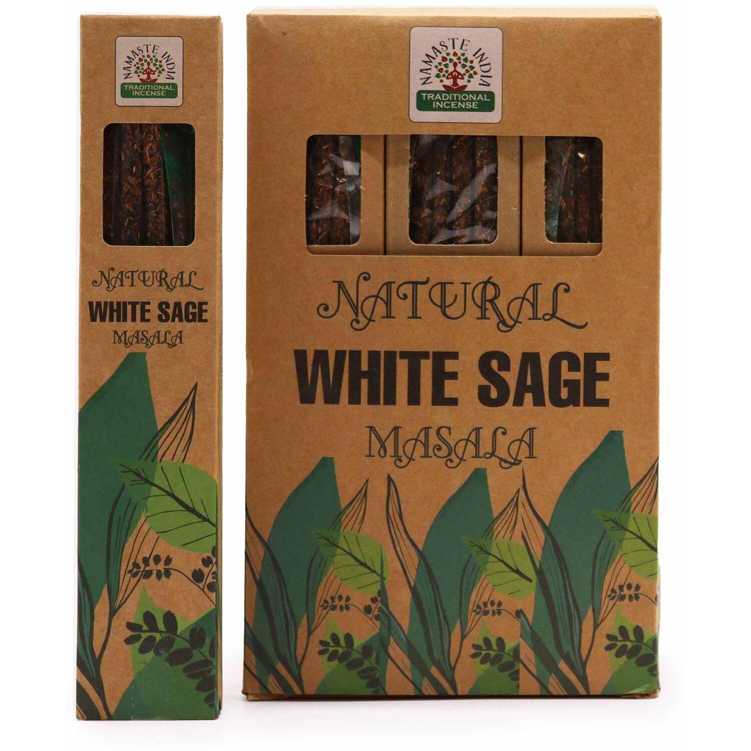 Natural Botanical Masala Incense Sage Pure Smudge Stick - Brown