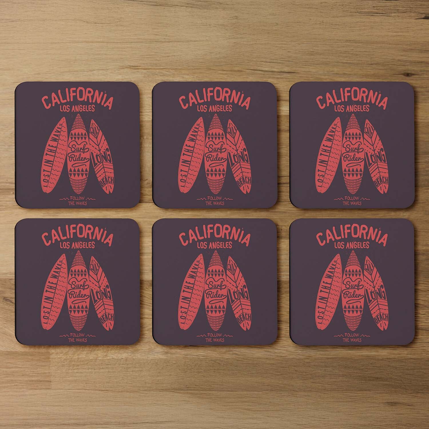 California Surf Coaster - Red