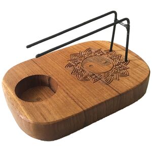 Palo Santo Heater Teak Wood Yin  Yang Design Holy Wood Smudge