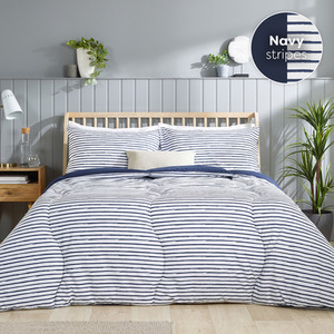 Slumberdown Coverless Comfort Navy Stripe 10.5 Tog Duvet