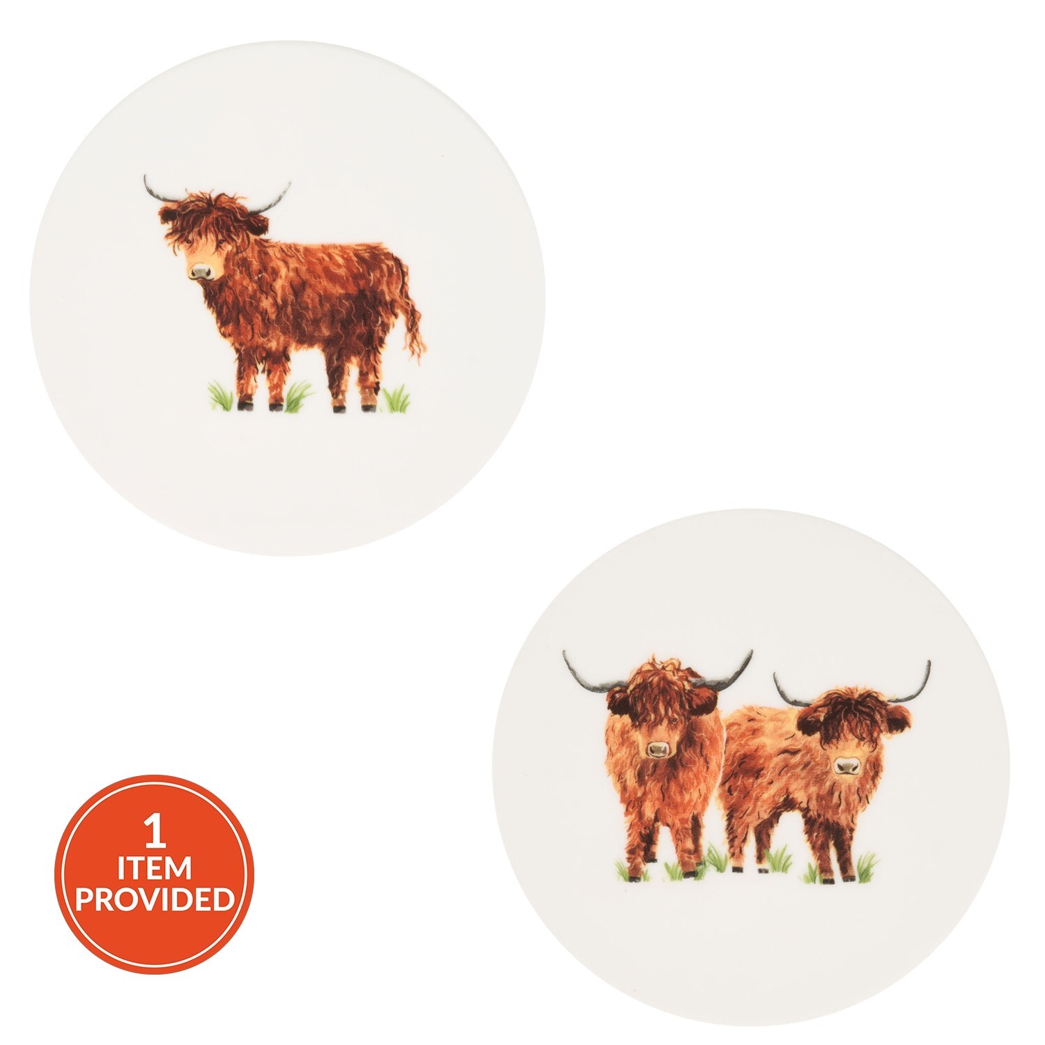 Highland Cow Ceramic Coaster