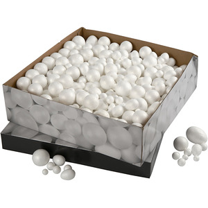 Polystyrene Balls and Eggs White Assorted Sizes 550 Pack