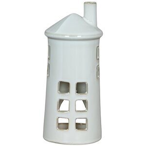 Rhea Large Nautical Lighthouse Tealight Holder, Coastal Ceramic Decor
