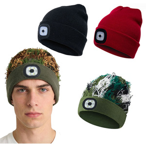 USB Rechargeable LED Beanie Hat with Headlight