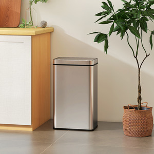 HOMCOM 60 L Kitchen Bin with Fingerprint-Proof Stainless Steel
