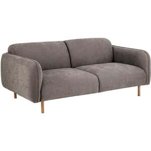 Wyld Haus Cambridge 2.5-Seater Sofa, Dusty Brown Fabric with Oak Base